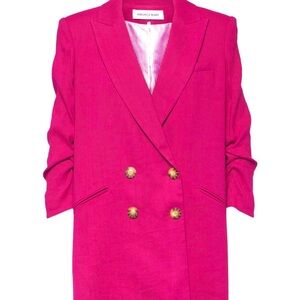 Veronica Beard Kiernan linen-blend  Double-Breasted Blazer with  Buttons